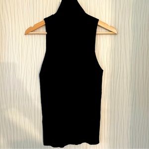 Anthropologie Maeve Mock Neck Tank Sweater Top / Black / M